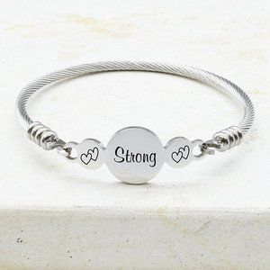 New Stainless Steel 'Strong' Cable Bracelet